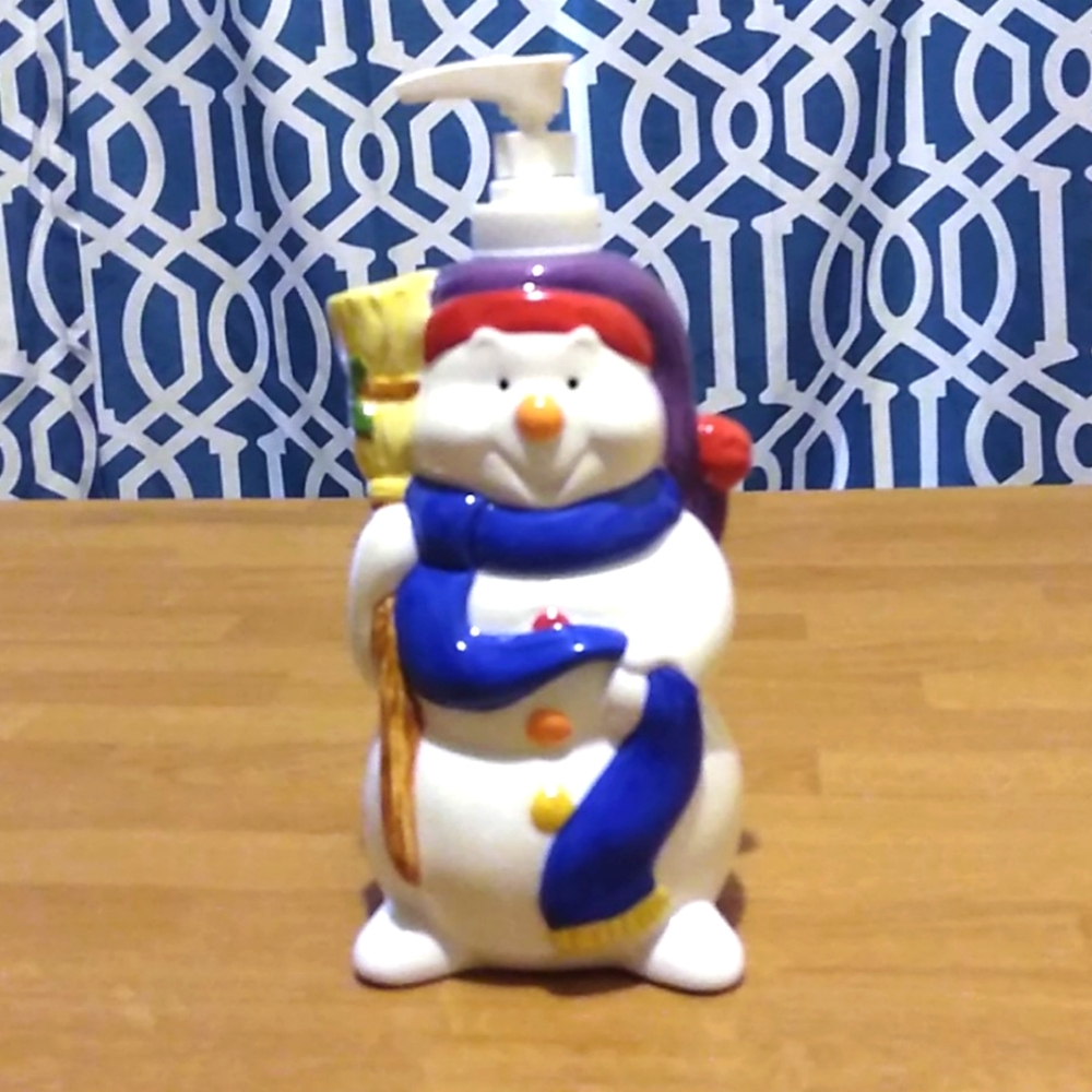 Snowman Ceramic Soap/Lotion Dispenser